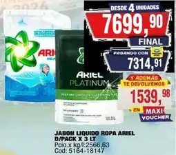 Maxiconsumo Ariel jabon liquido ropa oferta