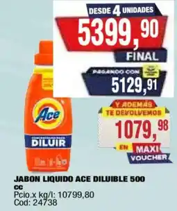 Maxiconsumo Ace jabon liquido diluible oferta