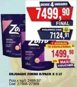 Maxiconsumo Zorro enjuague d/pack oferta