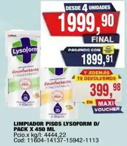 Maxiconsumo Lysoform limpiador pisos oferta