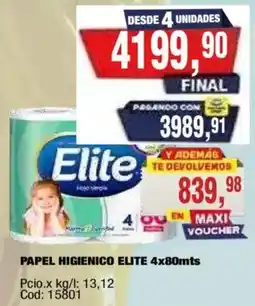 Maxiconsumo Elite papel higienico oferta