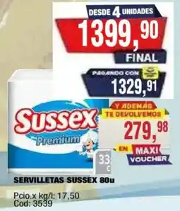 Maxiconsumo Sussex servilletas premium oferta
