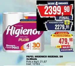 Maxiconsumo Higienol papel higienico doble hoja plus oferta