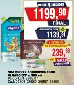 Maxiconsumo Algabo shampoo y acondicionador oferta