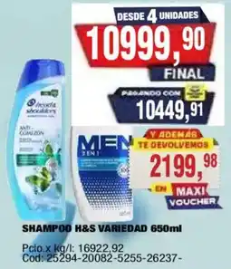 Maxiconsumo Beard & shoulders shampoo h&s variedad oferta