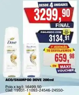 Maxiconsumo Dove aco/shampoo oferta