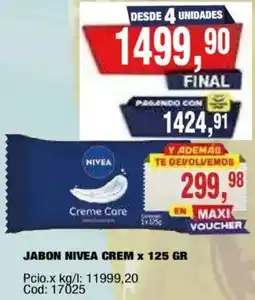Maxiconsumo Nivea jabon creme care oferta