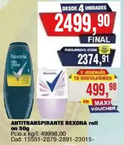 Maxiconsumo Rexona antitranspirante roll on oferta