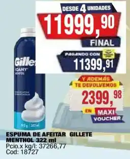 Maxiconsumo Gillette espuma de afeitar menthol oferta