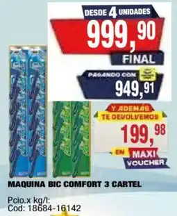 Maxiconsumo Bic maquina comfort 3 cartel oferta