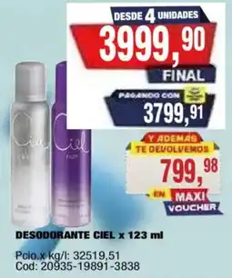 Maxiconsumo Ciel desodorante oferta