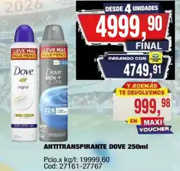 Maxiconsumo Dove antitranspirante 250ml oferta