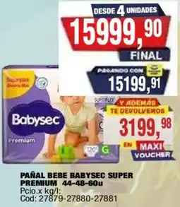 Maxiconsumo Babysec pañal bebe premium oferta