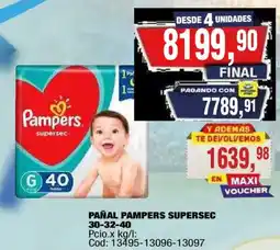 Maxiconsumo Pampers pañal supersec oferta