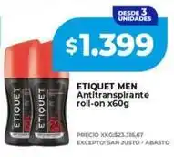 Supermayorista Vital Etiquet - etiquet men antitranspirante roll-on oferta