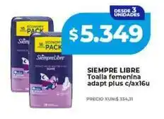 Supermayorista Vital Siempre libre - toalla femenina adapt plus oferta