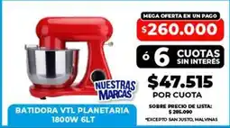 Supermayorista Vital 66 - batidora vtl planetaria 1800w 6lt oferta