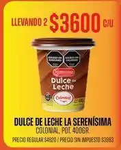 Supermercados Vea La serenísima - dulce de leche oferta