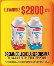Supermercados Vea La serenísima - crema oferta