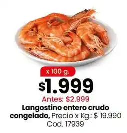 Coto Langostino entero crudo congelado oferta