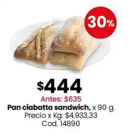 Coto Pan ciabatta sandwich oferta