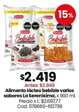 Coto La serenisima bebible varios sabores oferta