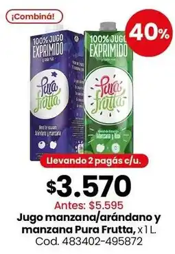 Coto Pura frutta jugo manzana/arándano y manzana pura frutta oferta