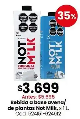 Coto Not milk bebida a base avena oferta