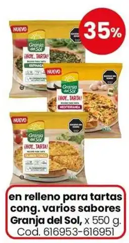 Coto Granja del sol en relleno para tartas cong. varios sabores oferta