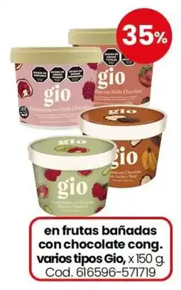 Coto Gio en frutas bañadas con chocolate cong. oferta