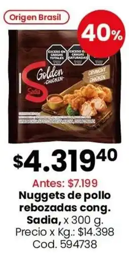 Coto Sadia nuggets de pollo rebozadas cong. oferta