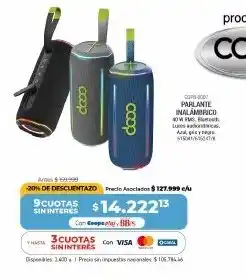 Cooperativa Obrera Coop parlante inalambrico oferta