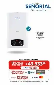 Cooperativa Obrera Señorial calentador de agua oferta