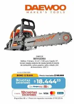 Cooperativa Obrera Daewoo motosierra oferta