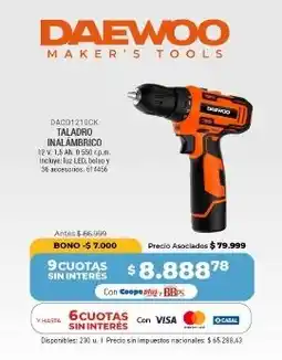 Cooperativa Obrera Daewoo taladro inalámbrico oferta