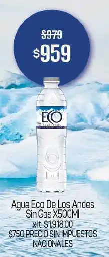 Makro Eco de los andes agua sin gas oferta