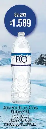 Makro Eco de los andes agua sin gas oferta