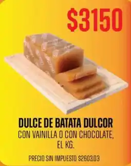 Supermercados Vea Dulce de batata dulcor con vainilla o con chocolate oferta