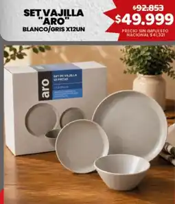Makro Aro set vajilla blanco/gris oferta