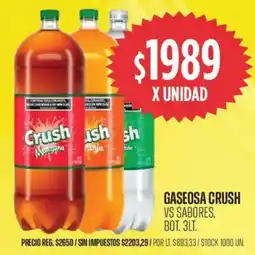 Supermercados Vea Crush gaseosa vs sabores, bot. oferta