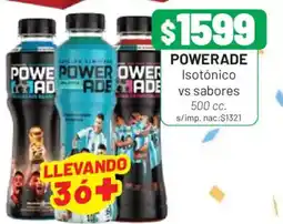 Almacor Powerade isotónico vs sabores oferta