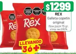 Almacor Rex galleta copetin original flow pack oferta