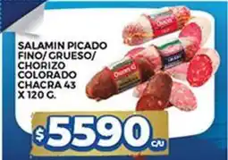 Supermercados DIA Salamin picado fino/ grueso/ chorizo colorado chacra 43 oferta