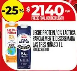 Supermercados DIA Las tres niñas - leche protein / 0% lactosa parcialmente descemada las tres niñas oferta