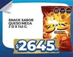 Supermercados DIA Snack sabor queso mega 3'd oferta
