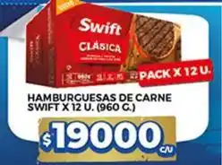 Supermercados DIA Swift - hamburguesas de carne oferta