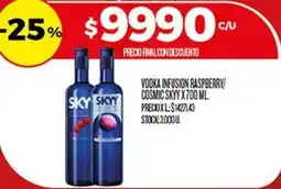 Supermercados DIA Skyy - vodka infusion raspberry/cosmic oferta