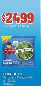 Diarco Lucchetti - espinaca congelada x 400 gr. cód:23555 oferta
