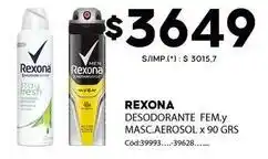 Diarco Rexona - desodorante fem.y masc.aerosol x 90 grs oferta