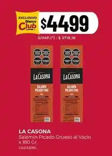 Diarco La casona - salamín picado grueso al vacio oferta